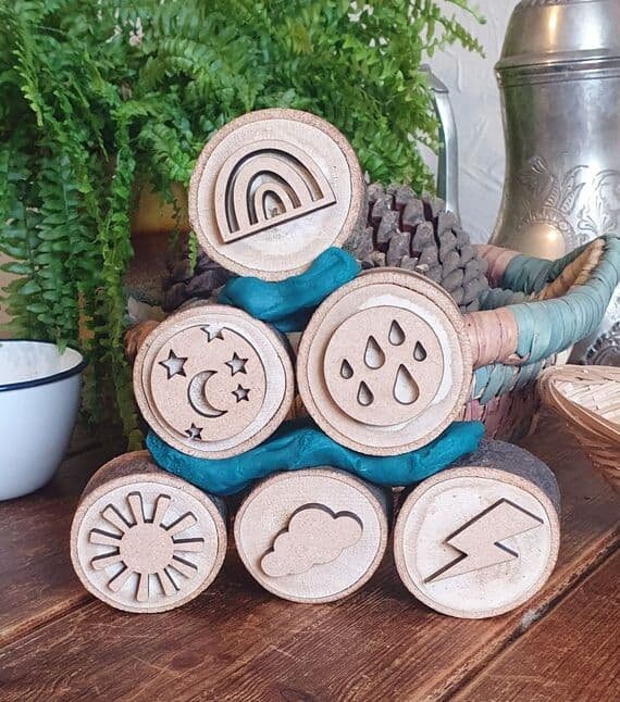 Weather Playdough Stamps - Set of 6