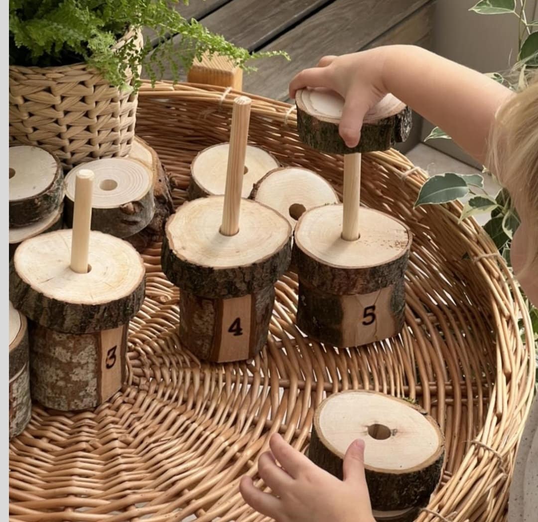 Rustic Log Slice Stacker