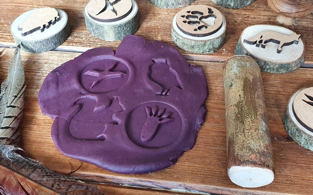 Woodland Animals & Footprints Playdough Stamps - Set of 10