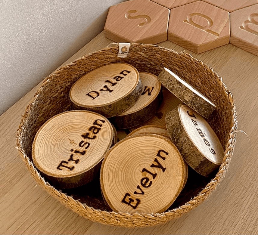 Personalised Wood Burned Log Slice - Name or Word