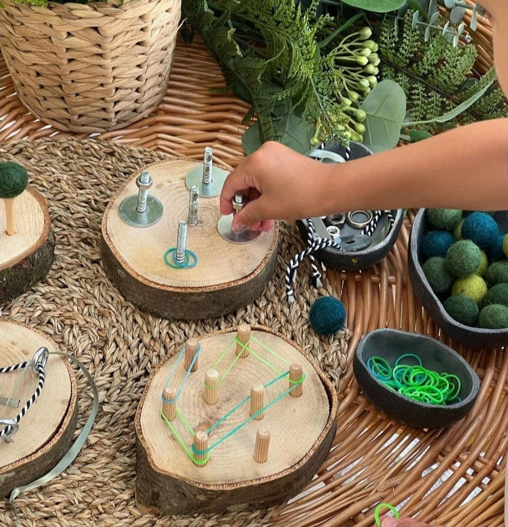 DIY Mini Log Slice Geo Boards