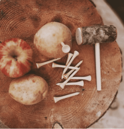 Natural Log Hammer & Wooden 'Nails'