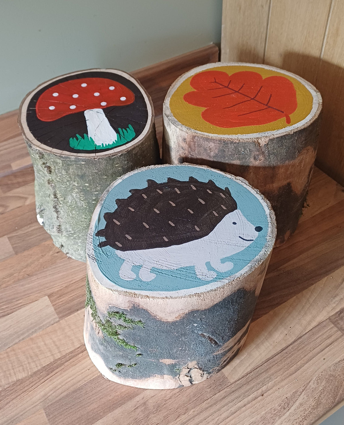 Chunky Autumn Stools — Set of 3