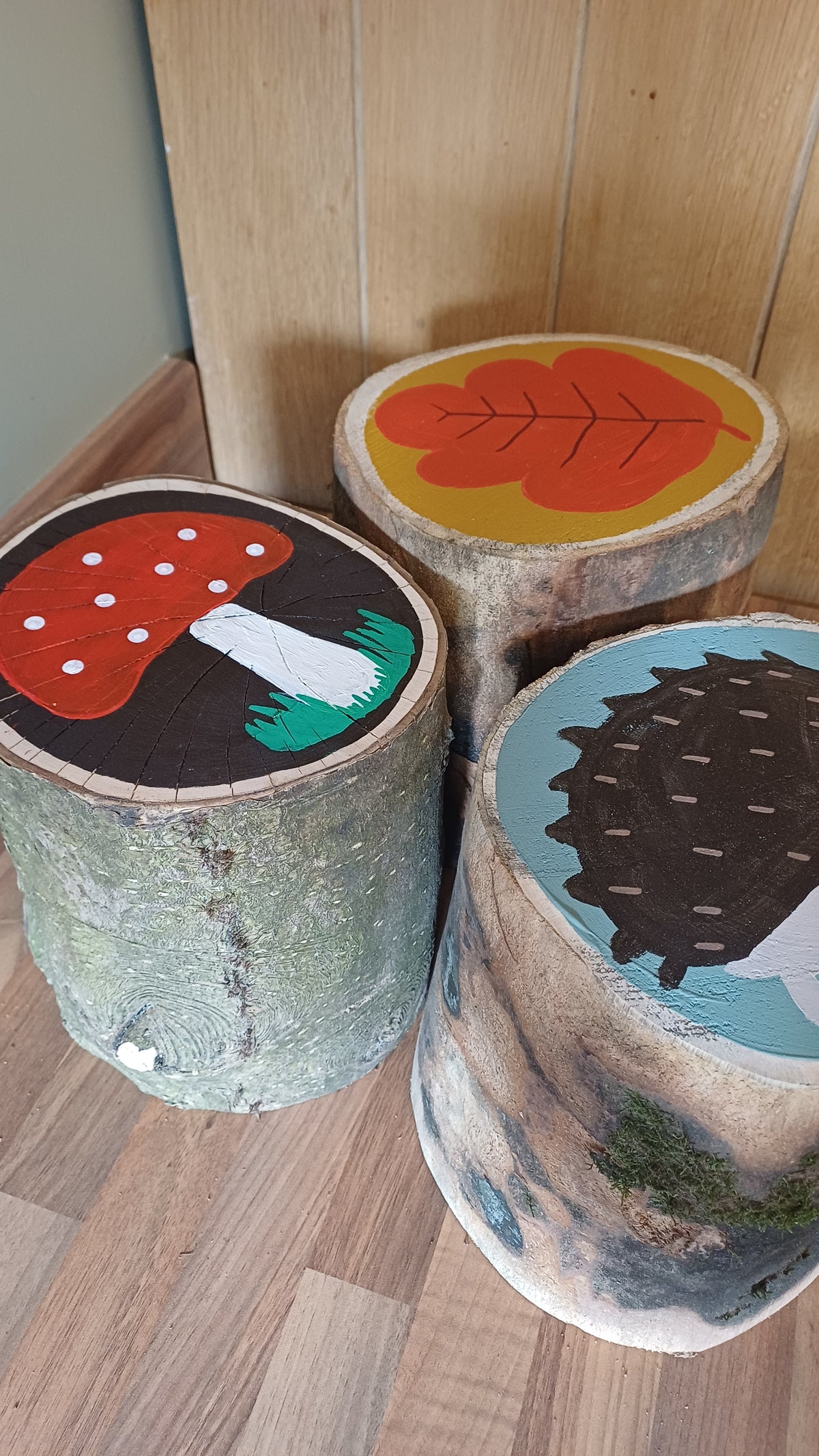 Chunky Autumn Stools — Set of 3